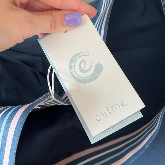 Johnny Was Calme Endurance Blue Multi-Color Stripe Tennis Skort Skirt L Women's - Picture 10 of 11